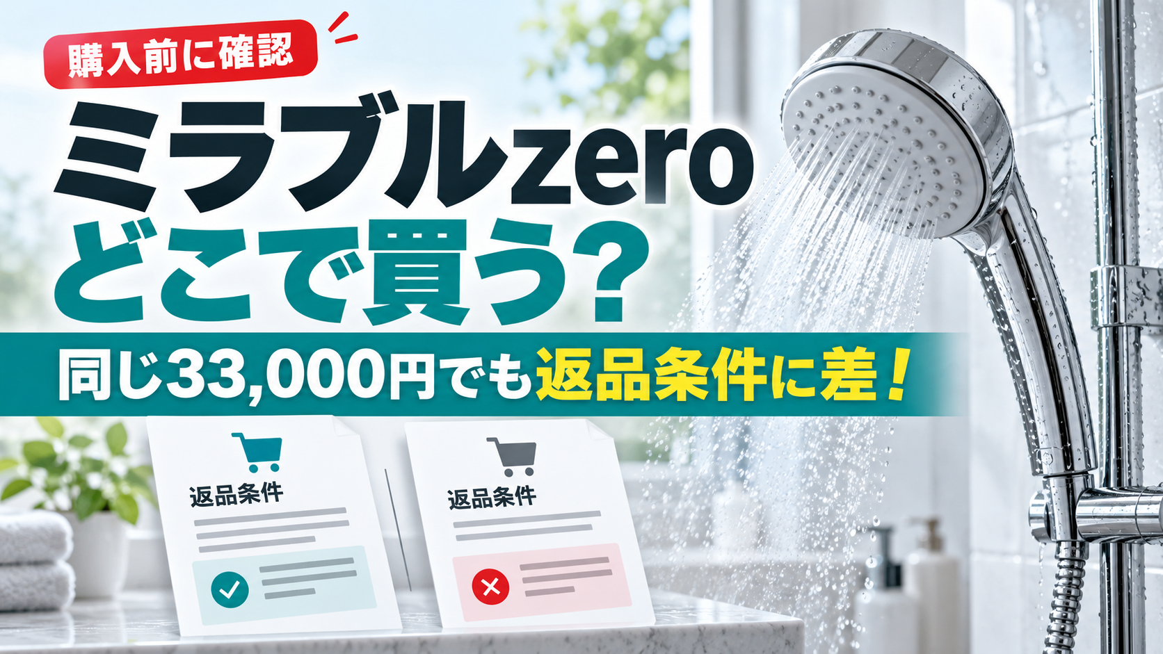 ミラブルzeroはどこで買う？同じ33,000円でも返品条件に差！
